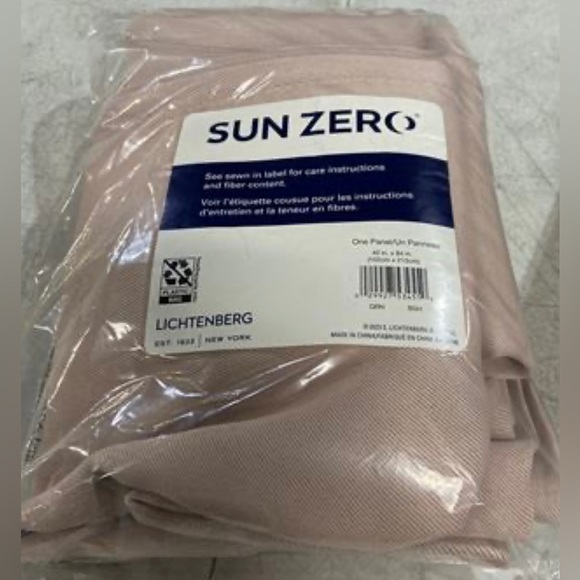 Sun Zero Saxon Energy Saving Blackout Grommet Curtain 1 Panel 40" x 84" - Blush - Picture 5 of 5